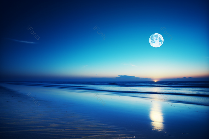 户外日出蓝色海滩风景高清摄影图,高清,摄影图,摄影图片,图片大全,摄影图免费下载